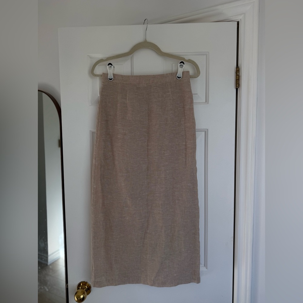 Crescent Oatmeal Midi Skirt